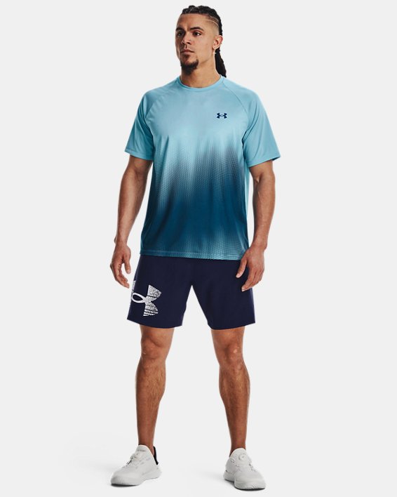 Men's UA Tech™ Fade Short Sleeve, Blue, pdpMainDesktop image number 2